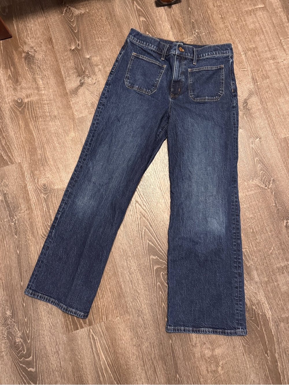J. Crew Factory Full Length Slim Wide Leg Jeans Lightly Distressed Popular Sz 30